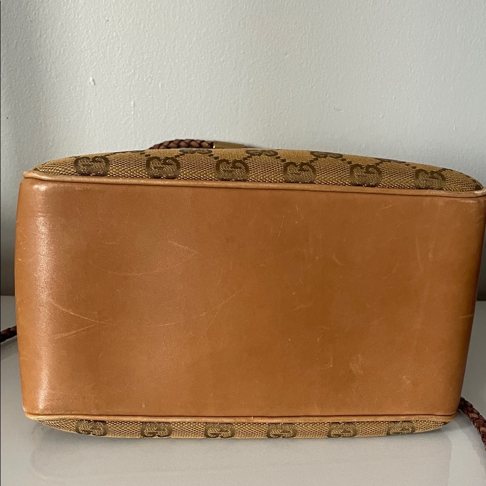 100% authentic great condition Gucci Brown Monogram Canvas Bag with Leather Trim - Picture 6 of 15